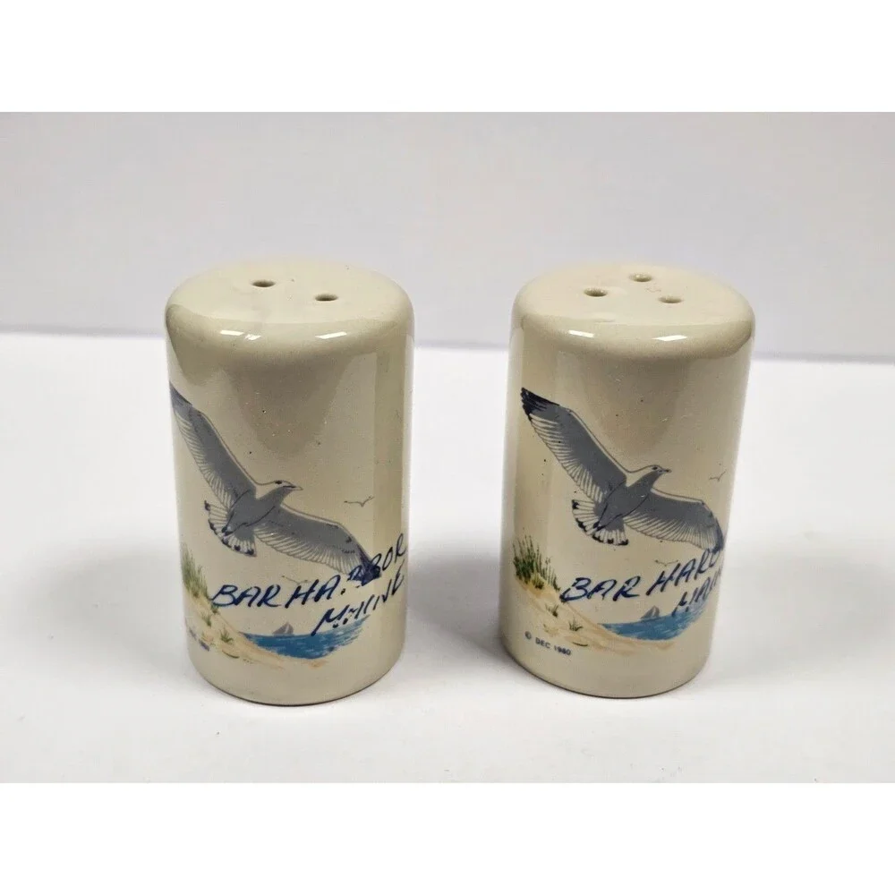 Bar Harbor Maine Seagull Beach Salt and Pepper Shaker Souvenir Set